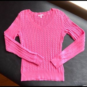 Lilly Pulitzer Pink V Neck cotton sweater Size XS